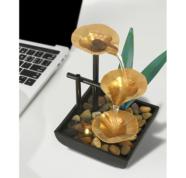 Buddha Stones , ornements de table en forme de lotus avec roches de rivière, décoration de bureau