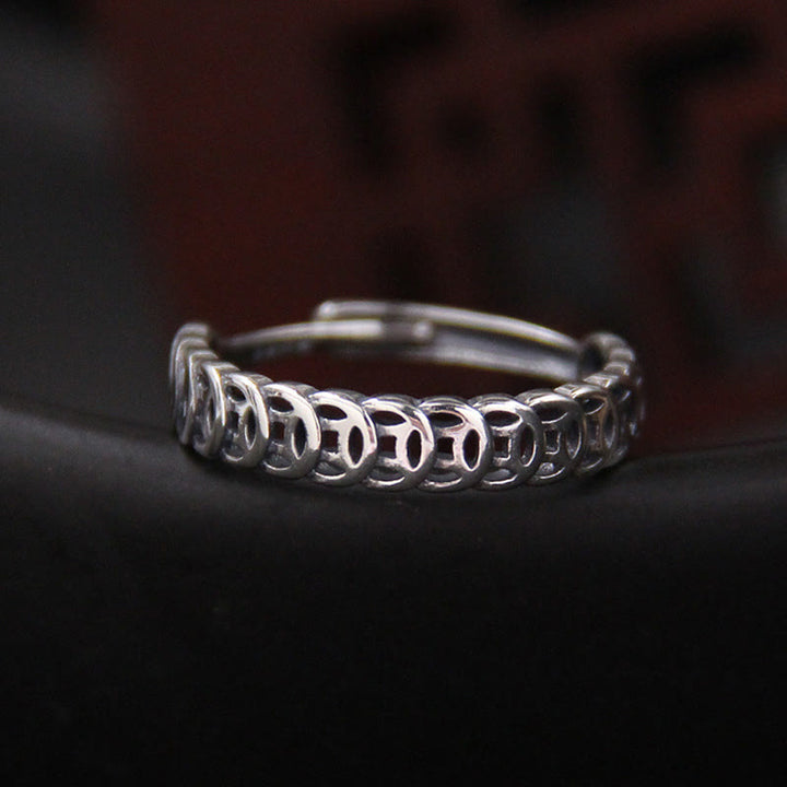 Bague ajustable porte-bonheur en cuivre vintage