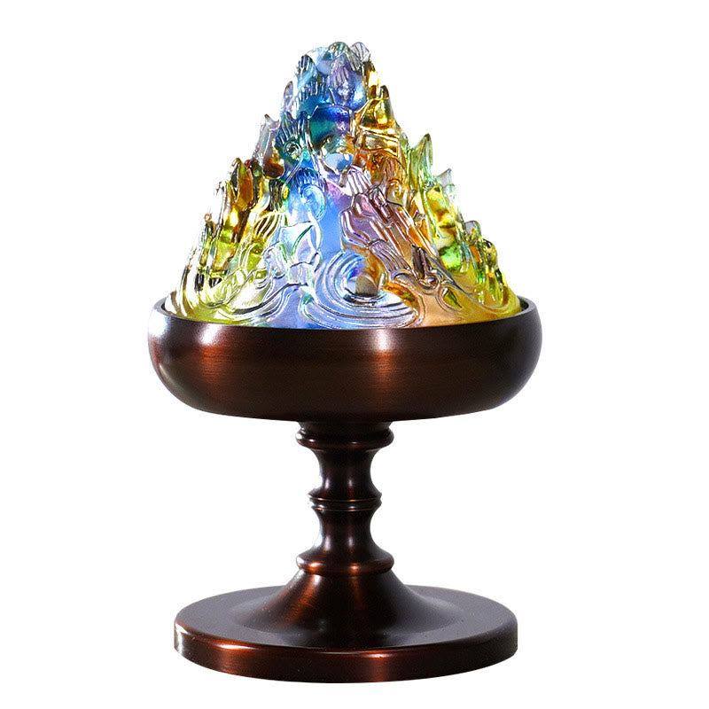 Brûleur d'encens de méditation et de guérison de la montagne de cristal Liuli
