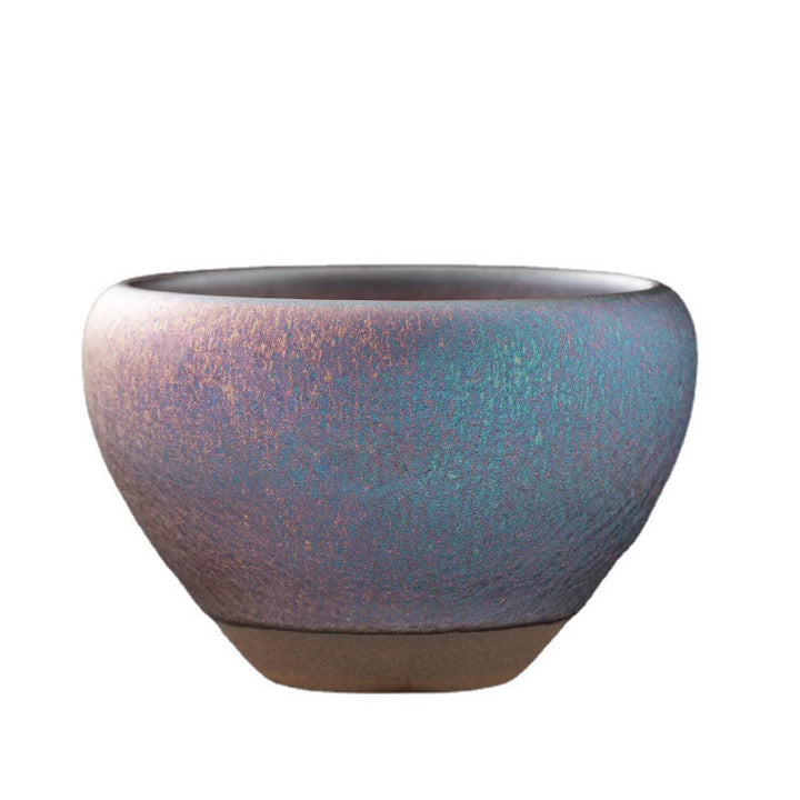 Tasse à thé en porcelaine avec Buddha Stones vintage violet arc-en-ciel chinois Jianzhan