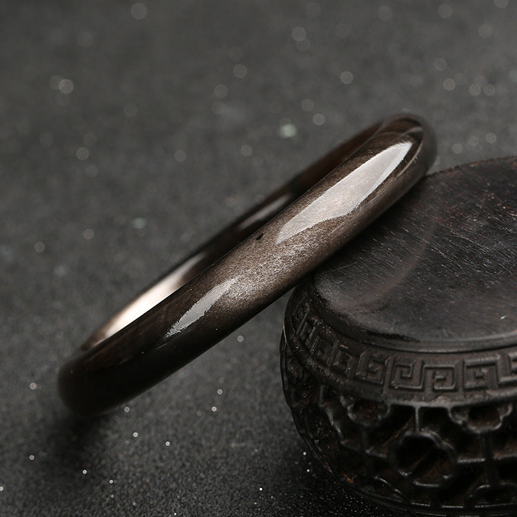 Bracelet de protection en obsidienne dorée et argentée avec Buddha Stones