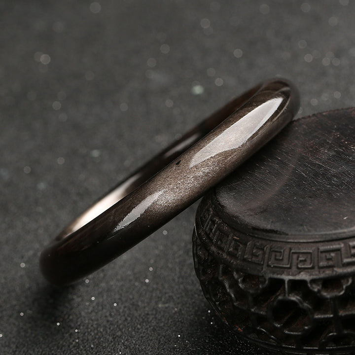 Bracelet de protection en obsidienne dorée et argentée avec Buddha Stones