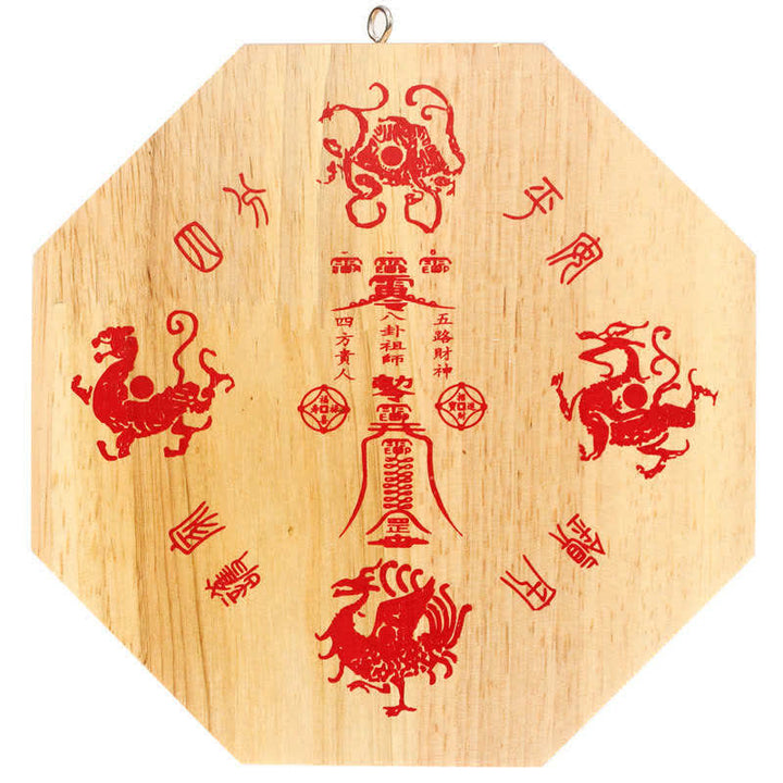 Carte Feng Shui Bagua Miroir de carte d'équilibre énergétique en bois de pêcher
