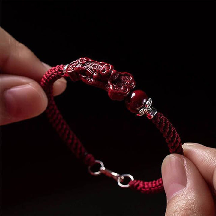 Bracelet tressé PiXiu Cinabre Fait Main par Buddha Stones