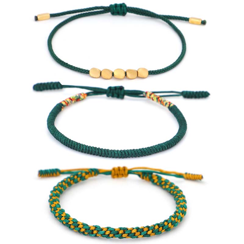 Ensemble de 3 bracelets tibétains en Buddha Stones avec protection et chance