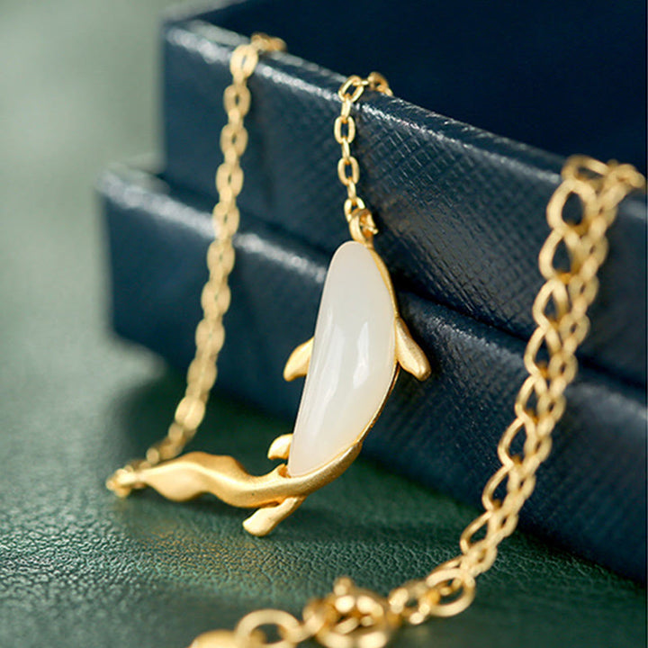 Collier pendentif porte-bonheur en argent sterling 925 et jade blanc avec Buddha Stones
