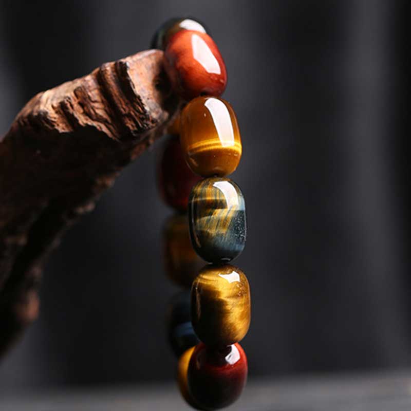 Bracelet de protection et de guérison en œil de tigre naturel Buddha Stones - image 3