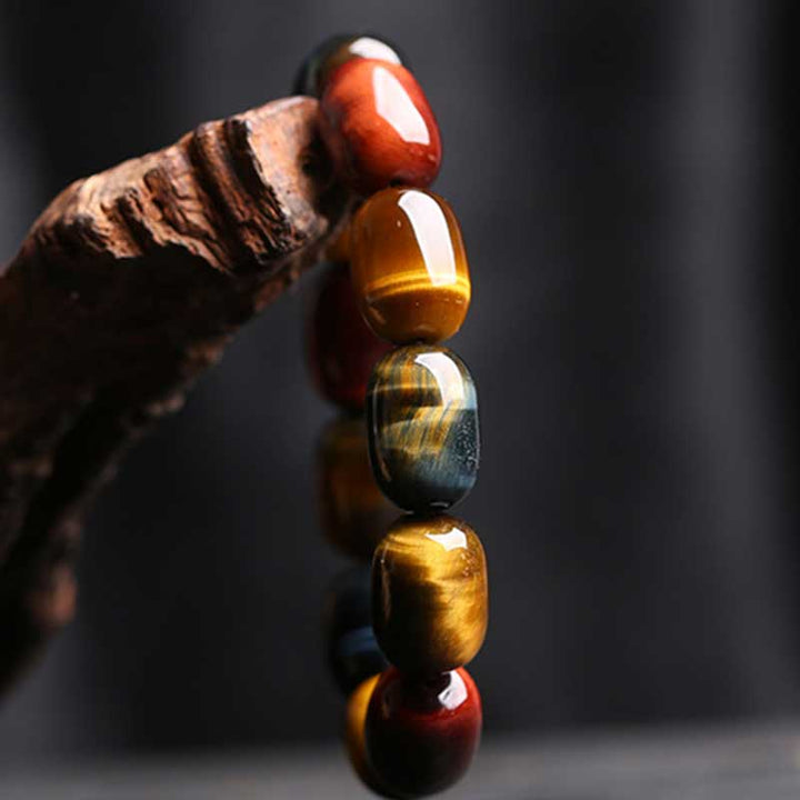 Bracelet de protection et de guérison en œil de tigre naturel Buddha Stones - image 3