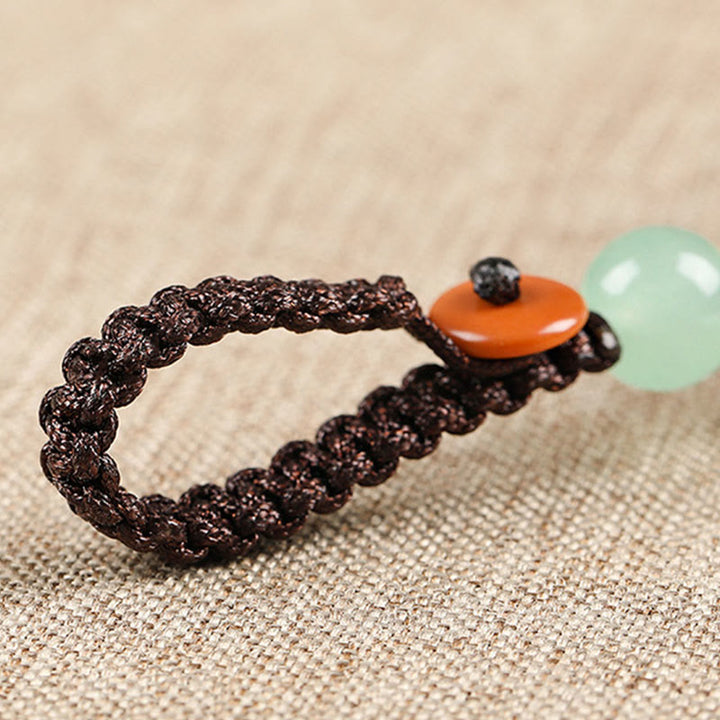 Porte Buddha Stones, mini petite feuille de bois de santal rouge, bois d'ébène, chat porte-bonheur, joli chaton, paix, décoration à suspendre pour téléphone