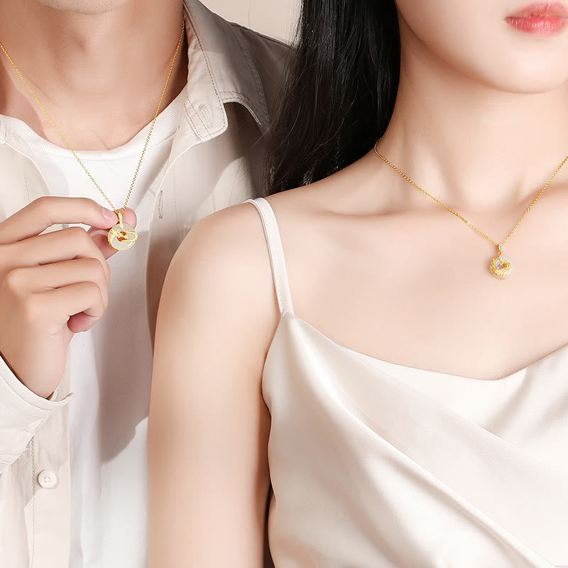 Collier pendentif porte-bonheur en argent sterling 925 avec Buddha Stones et jade Hetian de l'année du dragon et du phénix doré - image 7