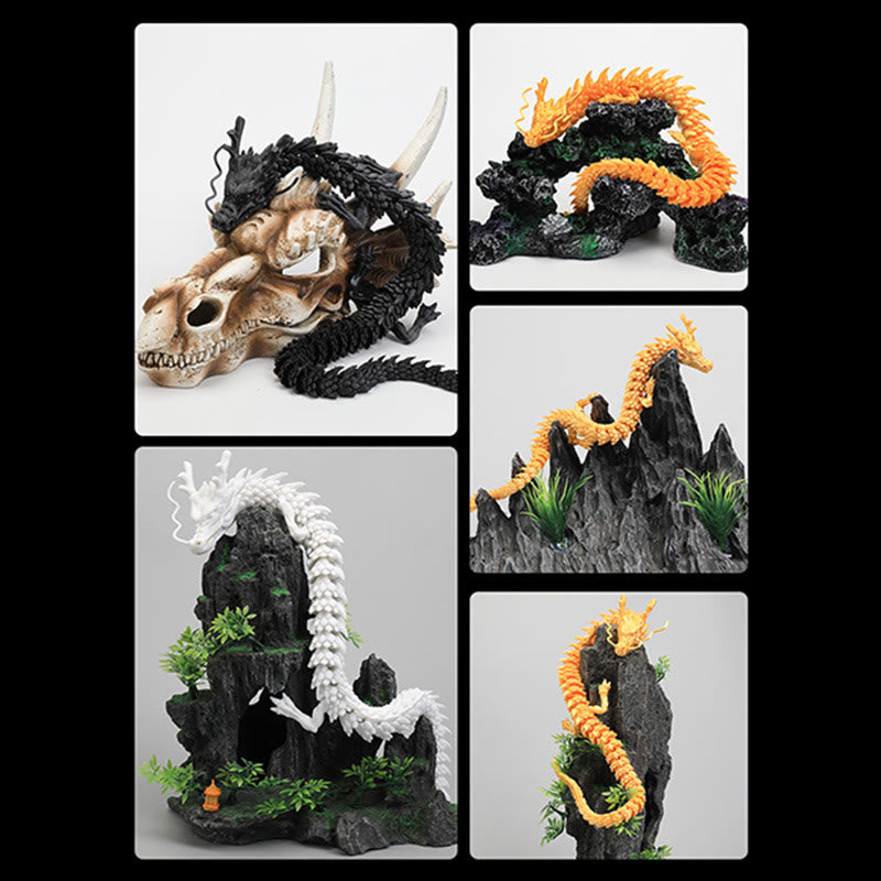 Buddha Stones Dragon lumineux Feng Shui imprimé en 3D pour décoration de la maison