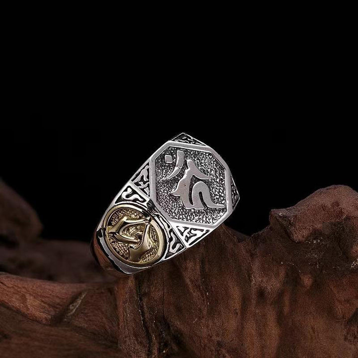 Bague ajustable en argent sterling 925 Buddha Stones et motif sanskrit sculpté - Bague sanskrite (réglable) - image 0