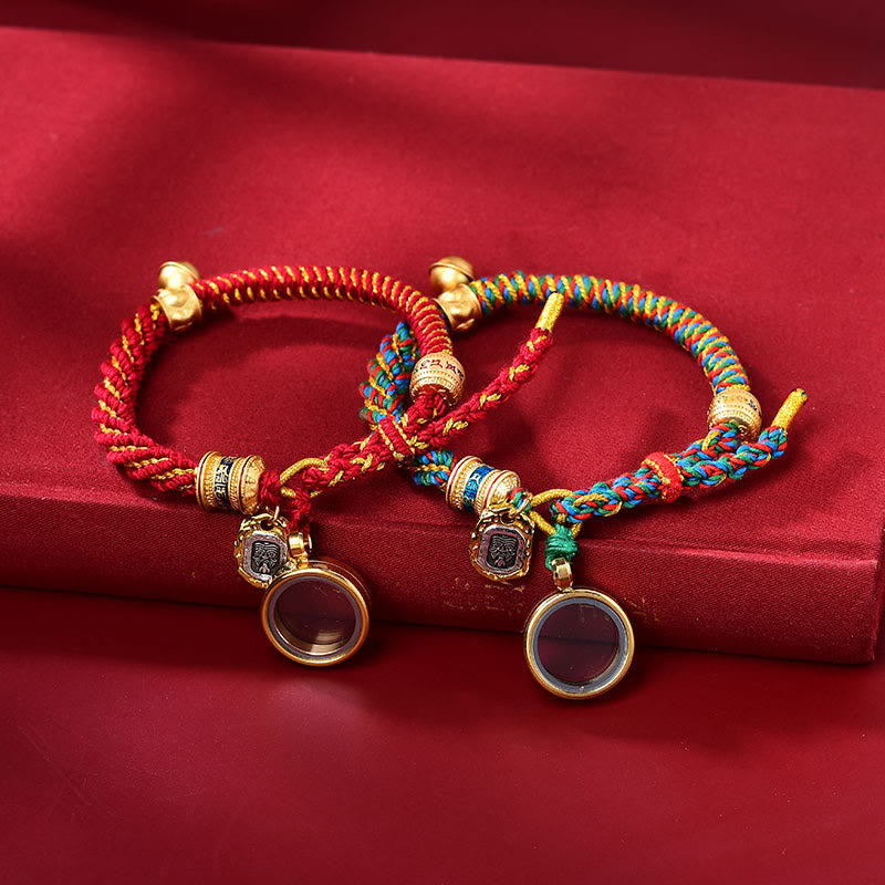 Bracelet amulette tibétain en Buddha Stones sculptées Om Mani Padme Hum déesse de la richesse Zakiram - image 7