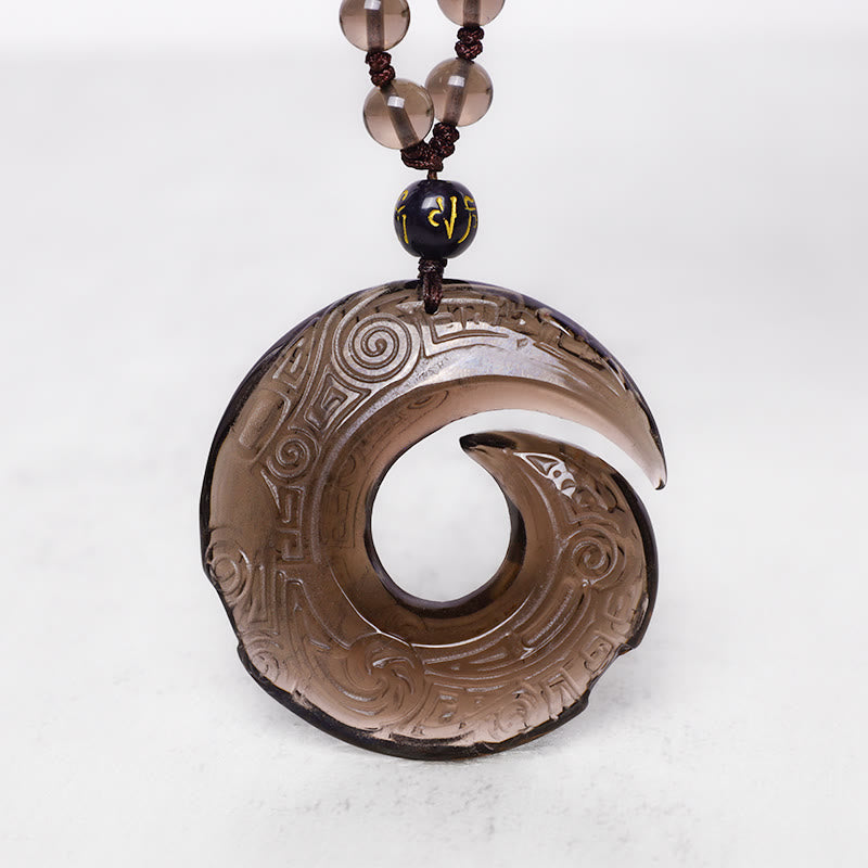 Collier pendentif en obsidienne noire naturelle et obsidienne glacée avec Buddha Stones