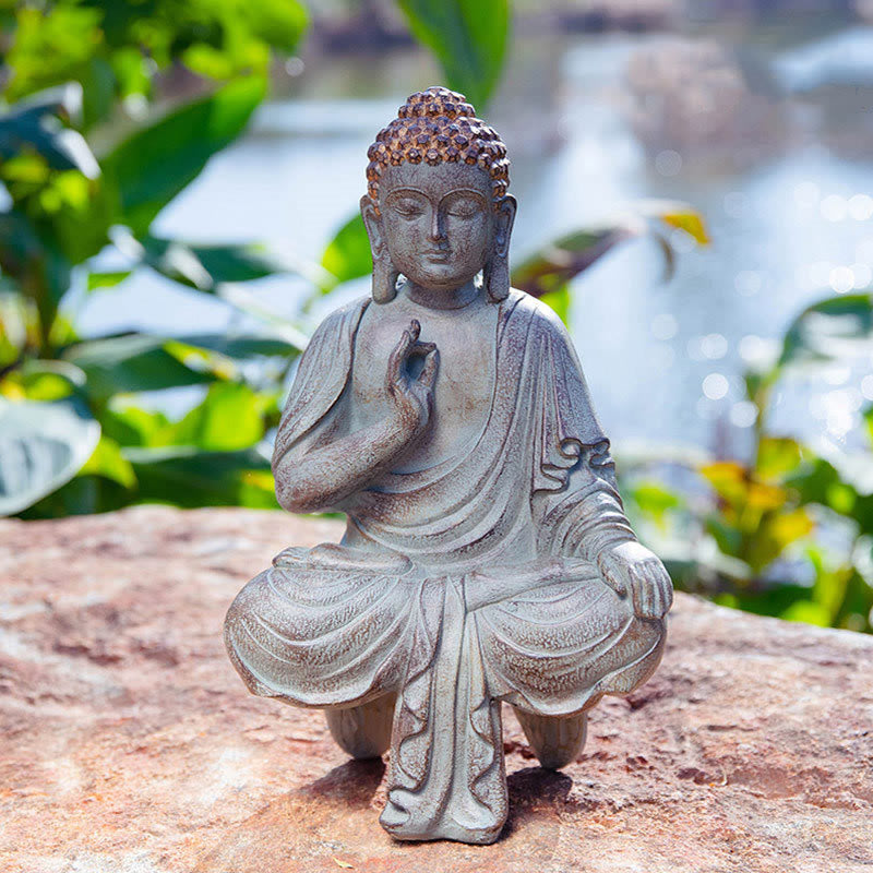 Statue de Bouddha Zen en Méditation Sérénité Figurine en Résine Décoration de la Maison