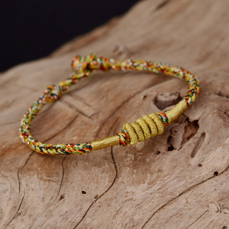 Bracelet tressé de protection de nœud King Kong coloré fait main en Buddha Stones