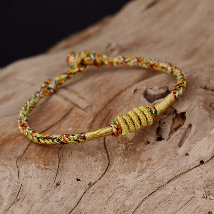 Bracelet tressé de protection de nœud King Kong coloré fait main en Buddha Stones