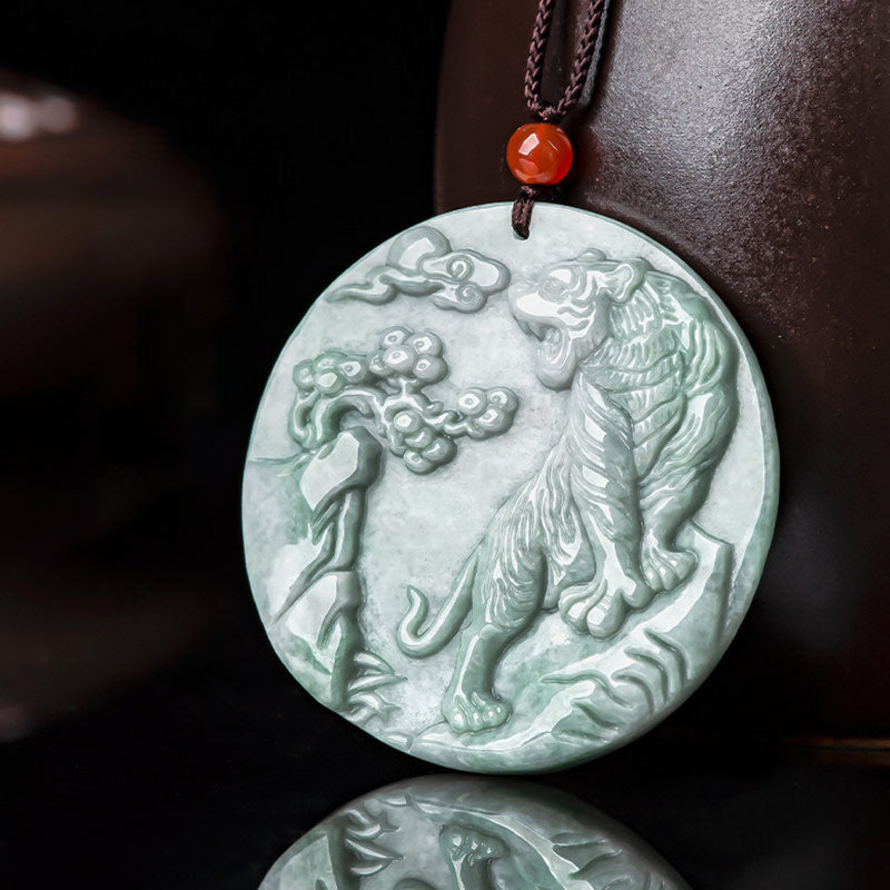 Collier pendentif en corde de protection en jade du tigre du zodiaque chinois Buddha Stones - image 7