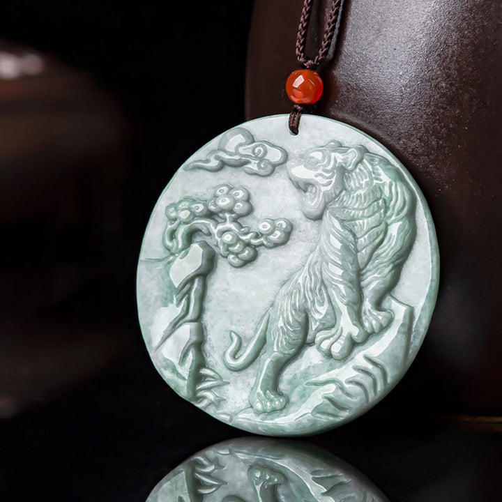 Collier pendentif en corde de protection en jade du tigre du zodiaque chinois Buddha Stones - image 7