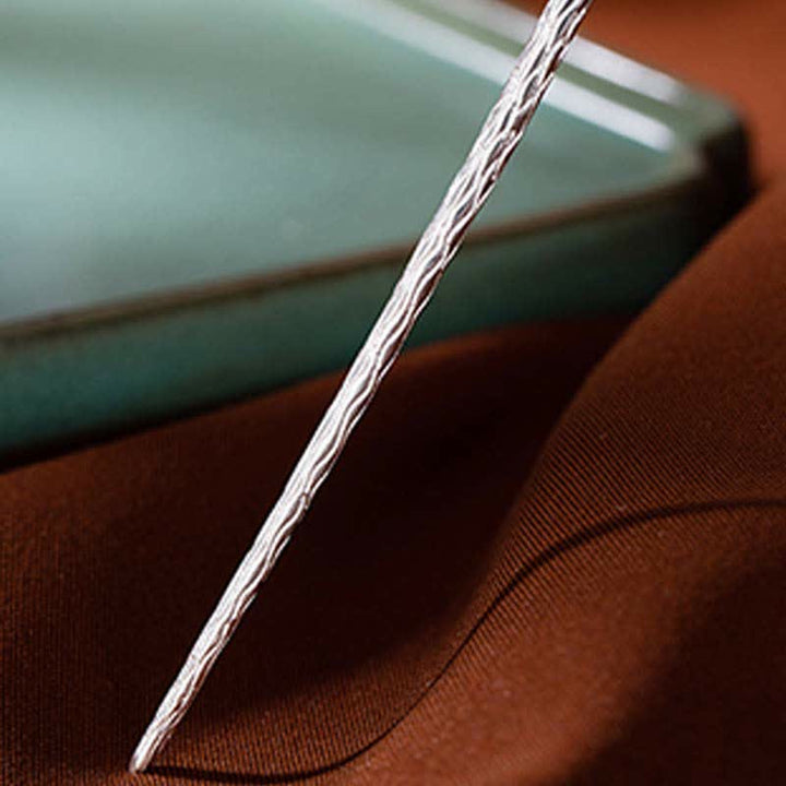 Épingle à cheveux en argent sterling 925 avec fleur de jade blanc Hetian