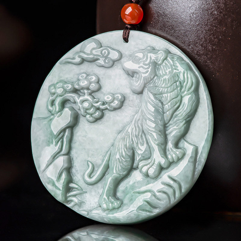 Collier pendentif en corde de protection en jade du tigre du zodiaque chinois Buddha Stones - image 2