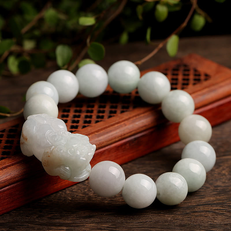 Bracelet porte-bonheur en jade PiXiu Buddha Stones Fengshui et richesse