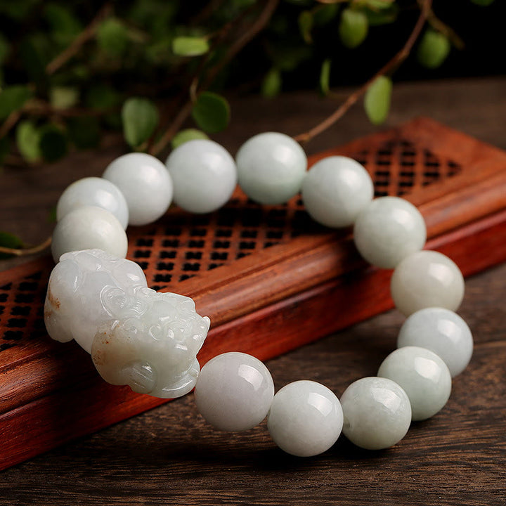 Bracelet porte-bonheur en jade PiXiu Buddha Stones Fengshui et richesse