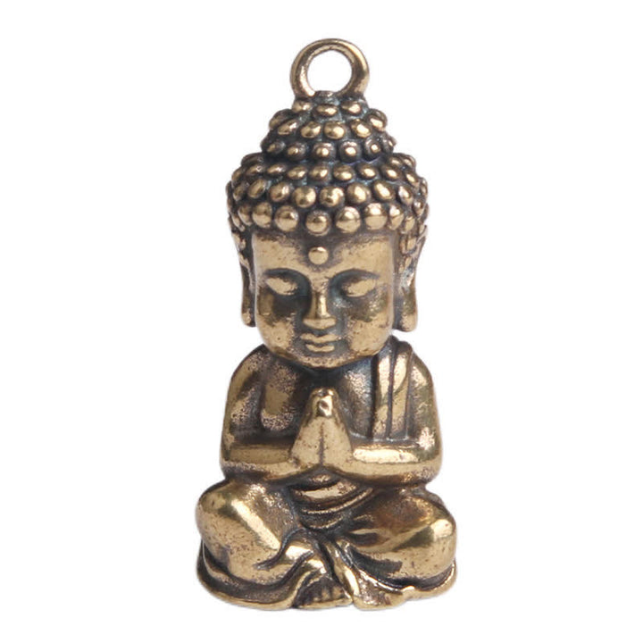 Porte-clés pendentif décoratif en cuivre avec Bouddha de la compassion