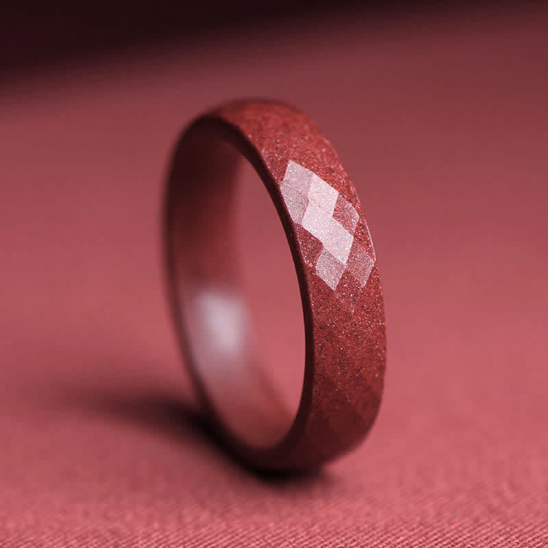 Bague de bénédiction de nuages ​​de Buddha Stones Cinabre Om Mani Padme Hum - Prismatique - 22 mm - image 3