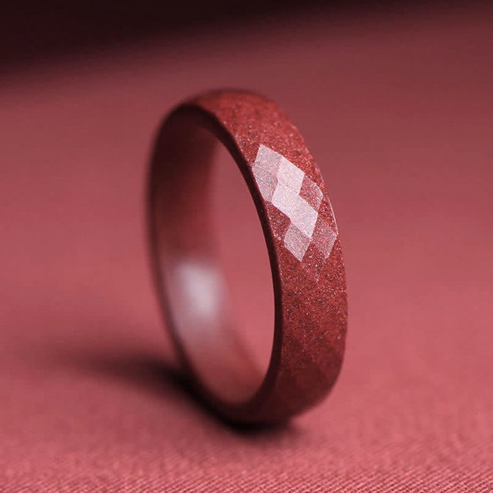 Bague de bénédiction de nuages ​​de Buddha Stones Cinabre Om Mani Padme Hum - Prismatique - 22 mm - image 3