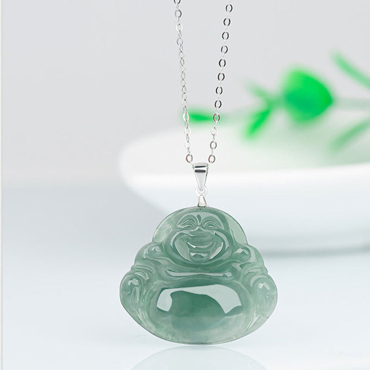 Buddha Stones en argent sterling 925 et jade Bouddha rieur - image 4