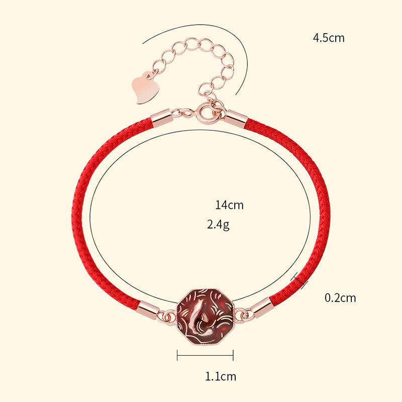 Bracelet tressé artisanal en argent sterling 925 Buddha Stones et poisson Koi porte-bonheur changeant de couleur