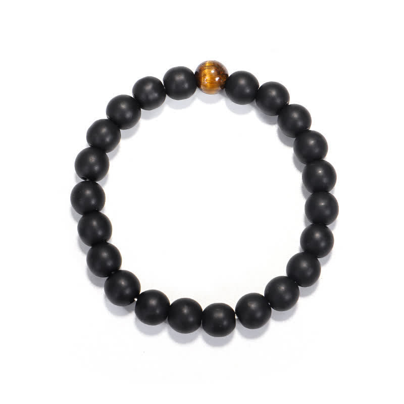 Buddha Stones en pierre givrée œil de tigre avec pendentif et équilibre