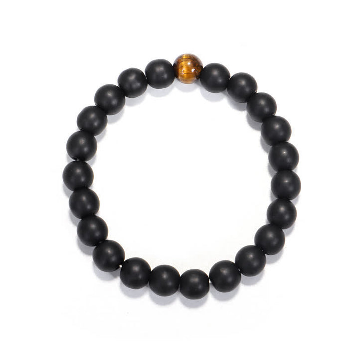 Buddha Stones en pierre givrée œil de tigre avec pendentif et équilibre