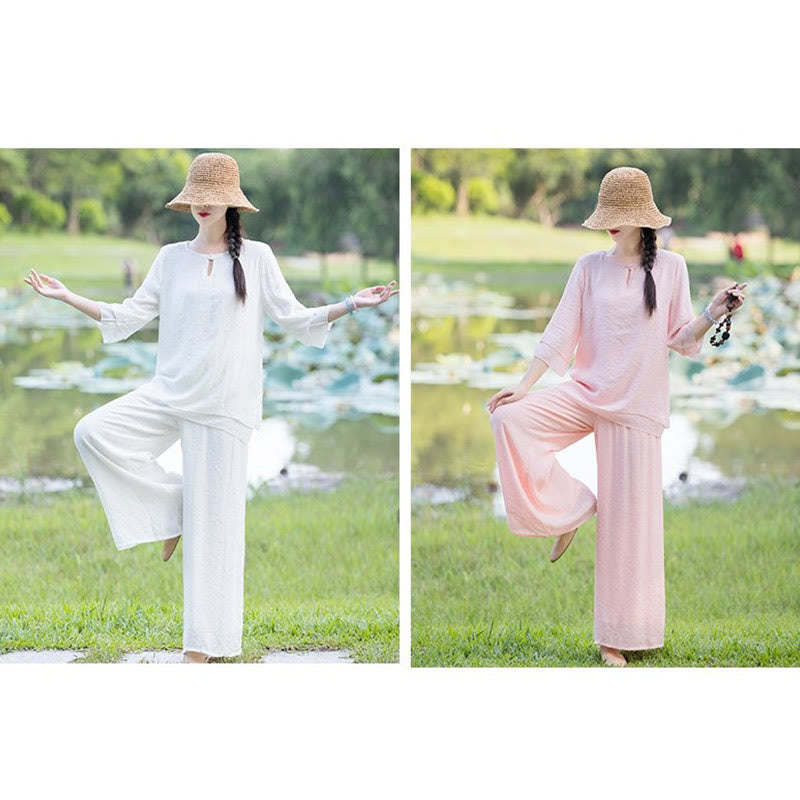 Ensemble de vêtements pour femme Tai Chi Méditation Prière Zen Spirituel Matin Pratique - image 24