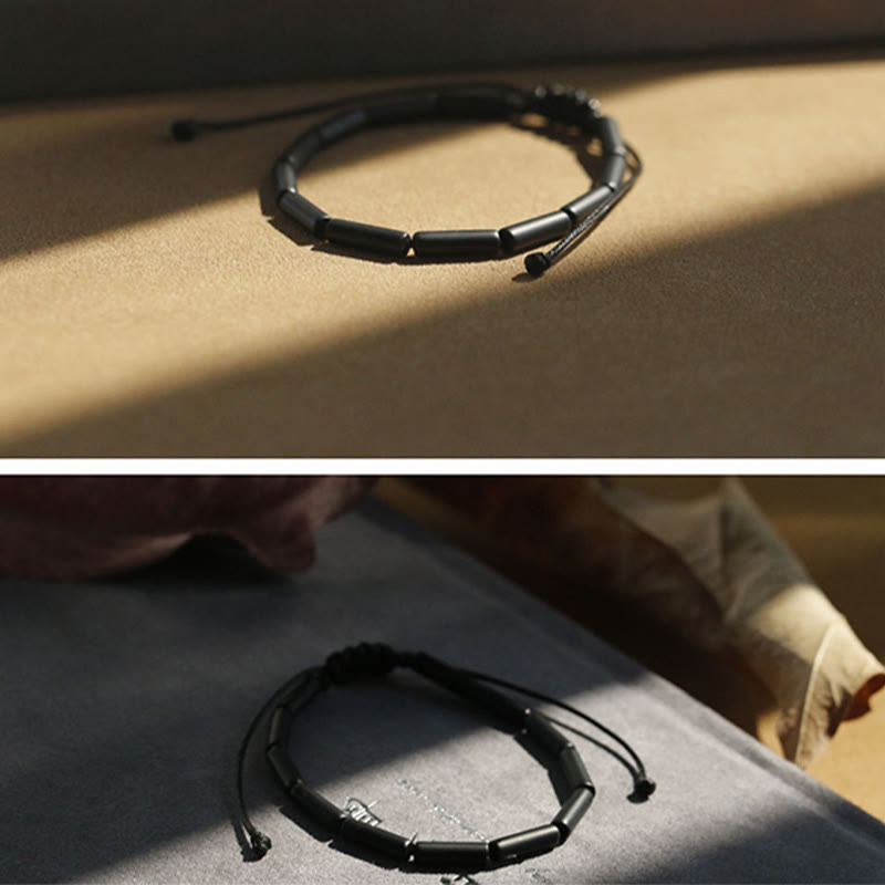 Bracelet de protection et de soutien en perles d'onyx noir Buddha Stones