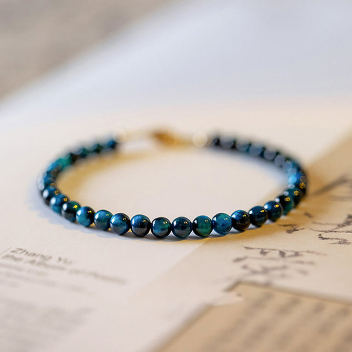 Bracelet de protection en pierre naturelle œil de tigre bleu Buddha Stones