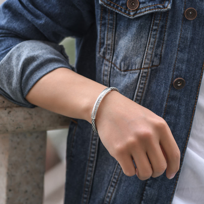 Bracelet manchette tibétain en Buddha Stones Om Mani Padme Hum Sutra du cœur Pureté - image 17