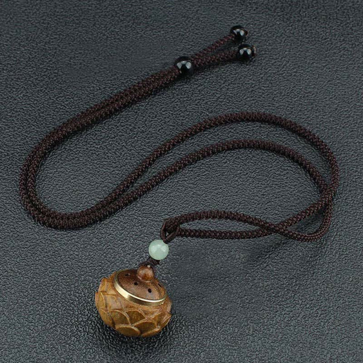 Collier pendentif apaisant positif en Buddha Stones Tibet bois de santal vert bois de rose Om Mani Padme Hum Lotus - image 11