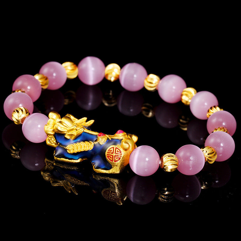 Bracelet porte-bonheur œil de chat Pixiu Buddha Stones