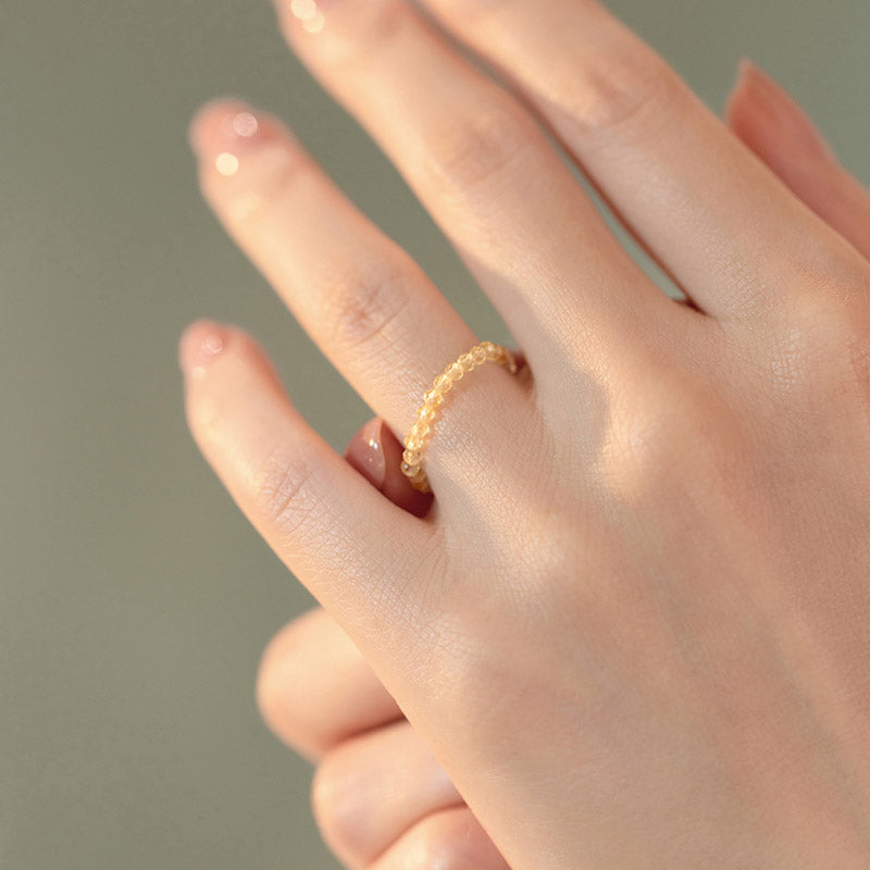 Bague de prospérité et de bonheur en citrine naturelle avec Buddha Stones - image 4