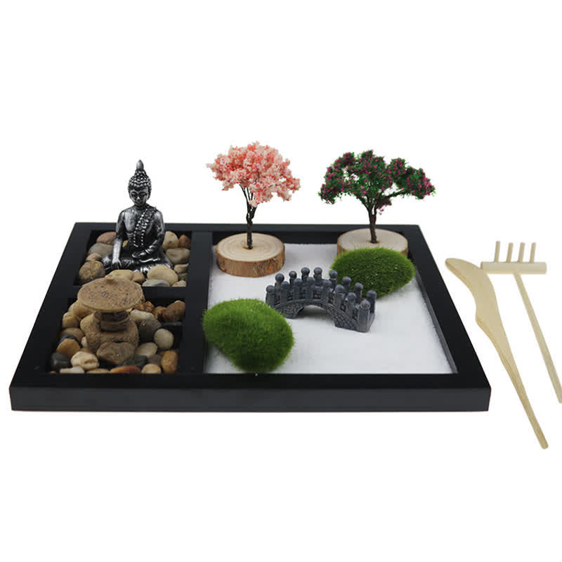 Buddha Stones Symbole de Bouddha Arbre Paysage Méditation Calme Jardin Zen Décoration - Jardin zen avec symbole de Bouddha - image 0