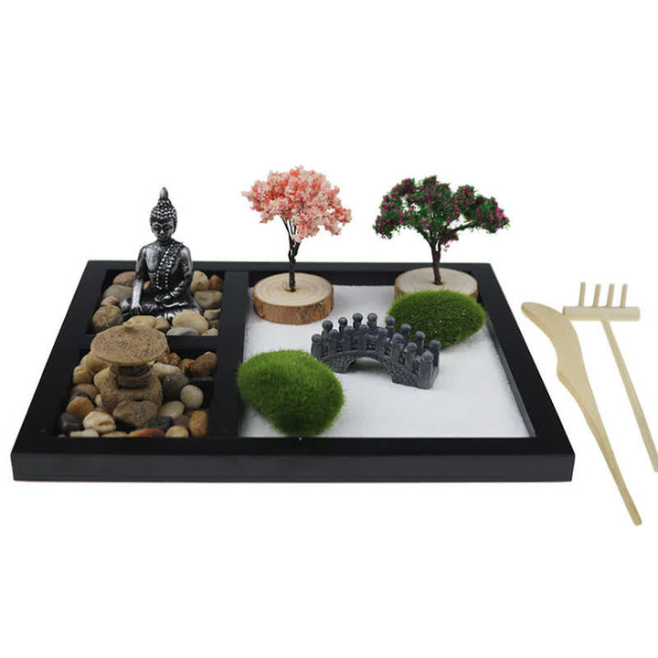 Buddha Stones Symbole de Bouddha Arbre Paysage Méditation Calme Jardin Zen Décoration - Jardin zen avec symbole de Bouddha - image 0