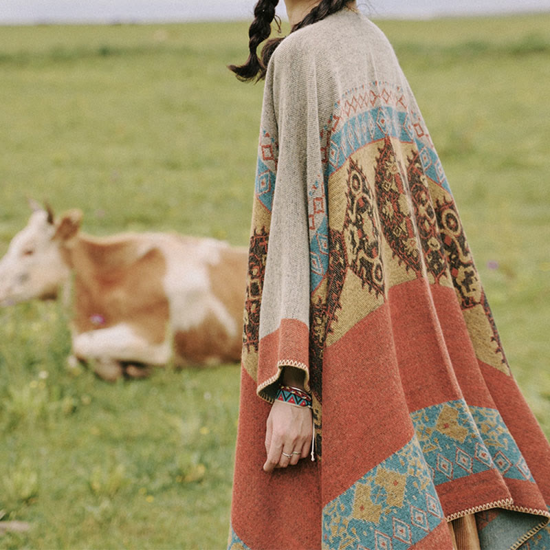 Écharpe châle tibétain à motifs de diamants avec Buddha Stones - image 8