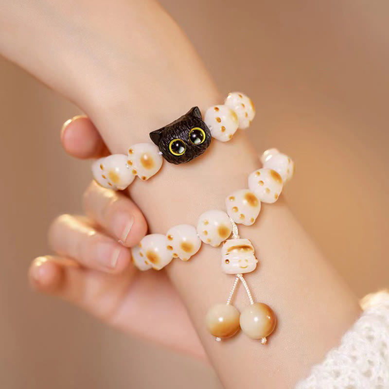 Bracelet de paix porte-bonheur en bois de santal rouge avec de belles pattes de Buddha Stones et des graines de Bodhi naturelles - image 3