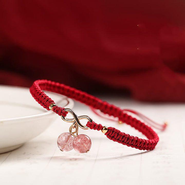 Bracelet de perles fantômes vertes améthyste en quartz fraise naturel Buddha Stones