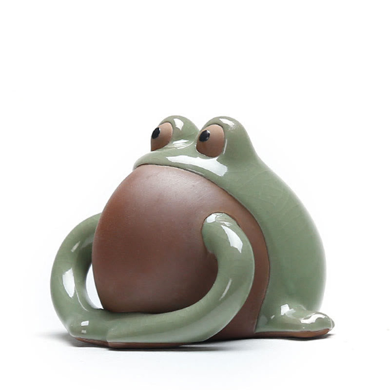 Figurine de grenouille porte-bonheur en céramique pour animal de compagnie, Buddha Stones FengShui, richesse, décoration