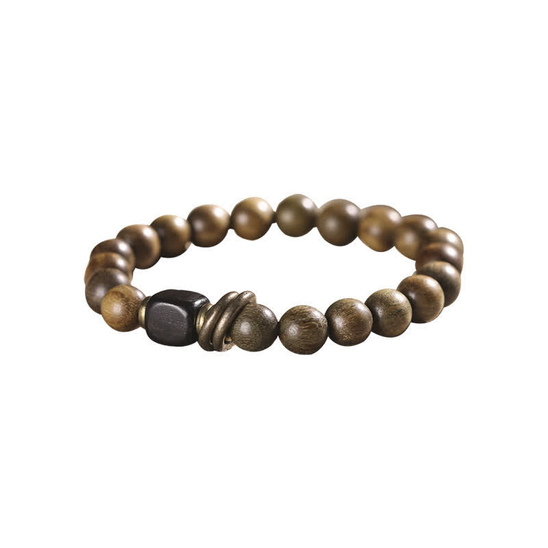 Bracelet tibétain apaisant en cristal de bois de santal vert