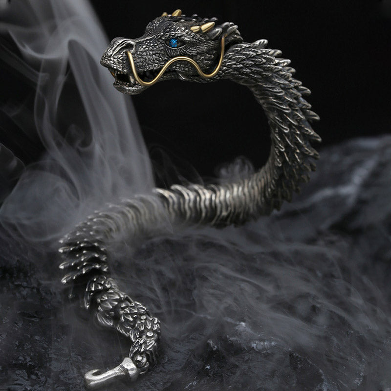 Bracelet chaîne de protection porte-bonheur en Buddha Stones, dragon nordique, fait à la main