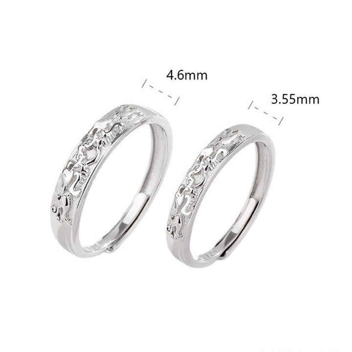 Bague de couple réglable en argent sterling 925 Buddha Stones PiXiu Balance